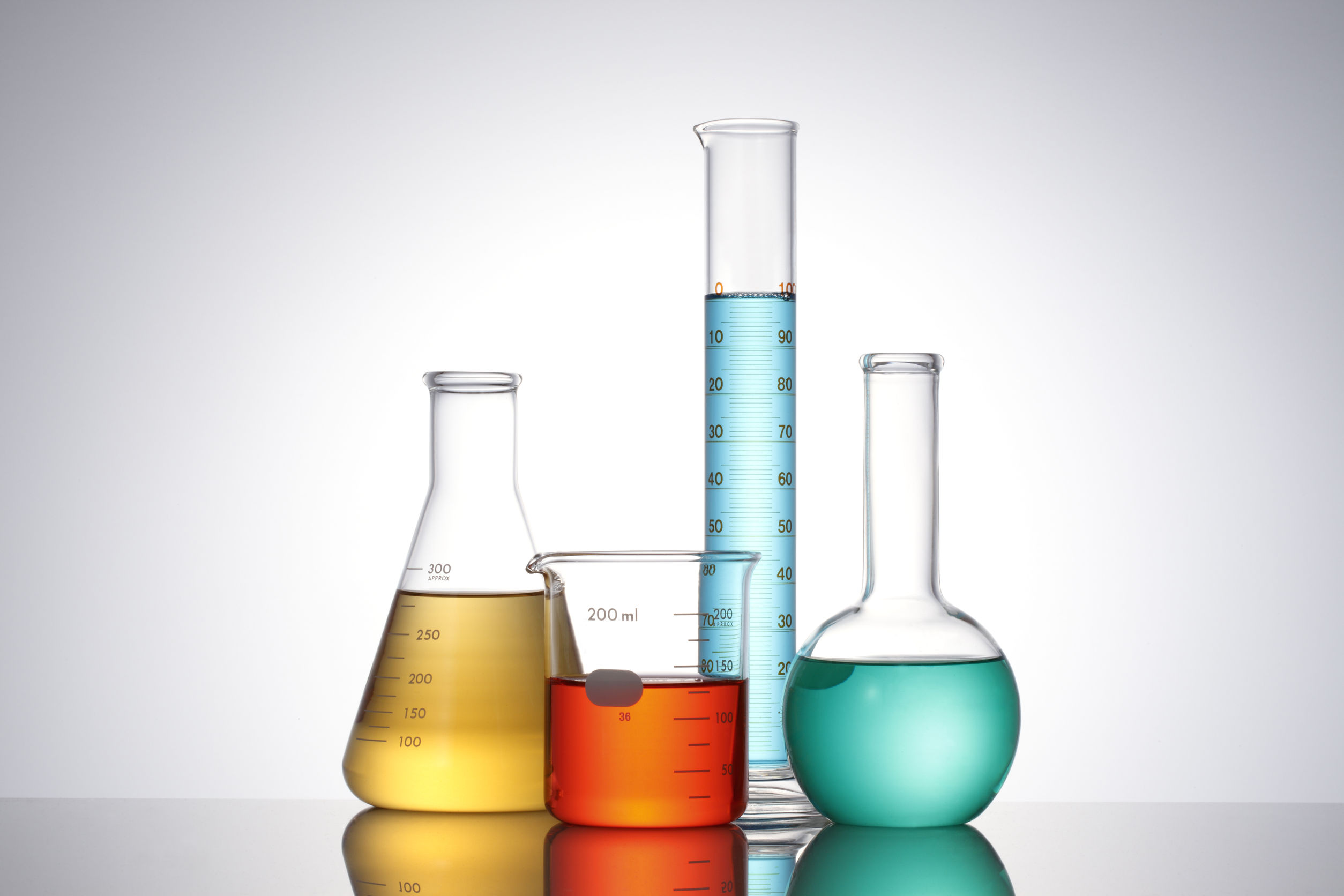 45812214 Laboratory Glassware With Liquids Of Different Colors Prisco