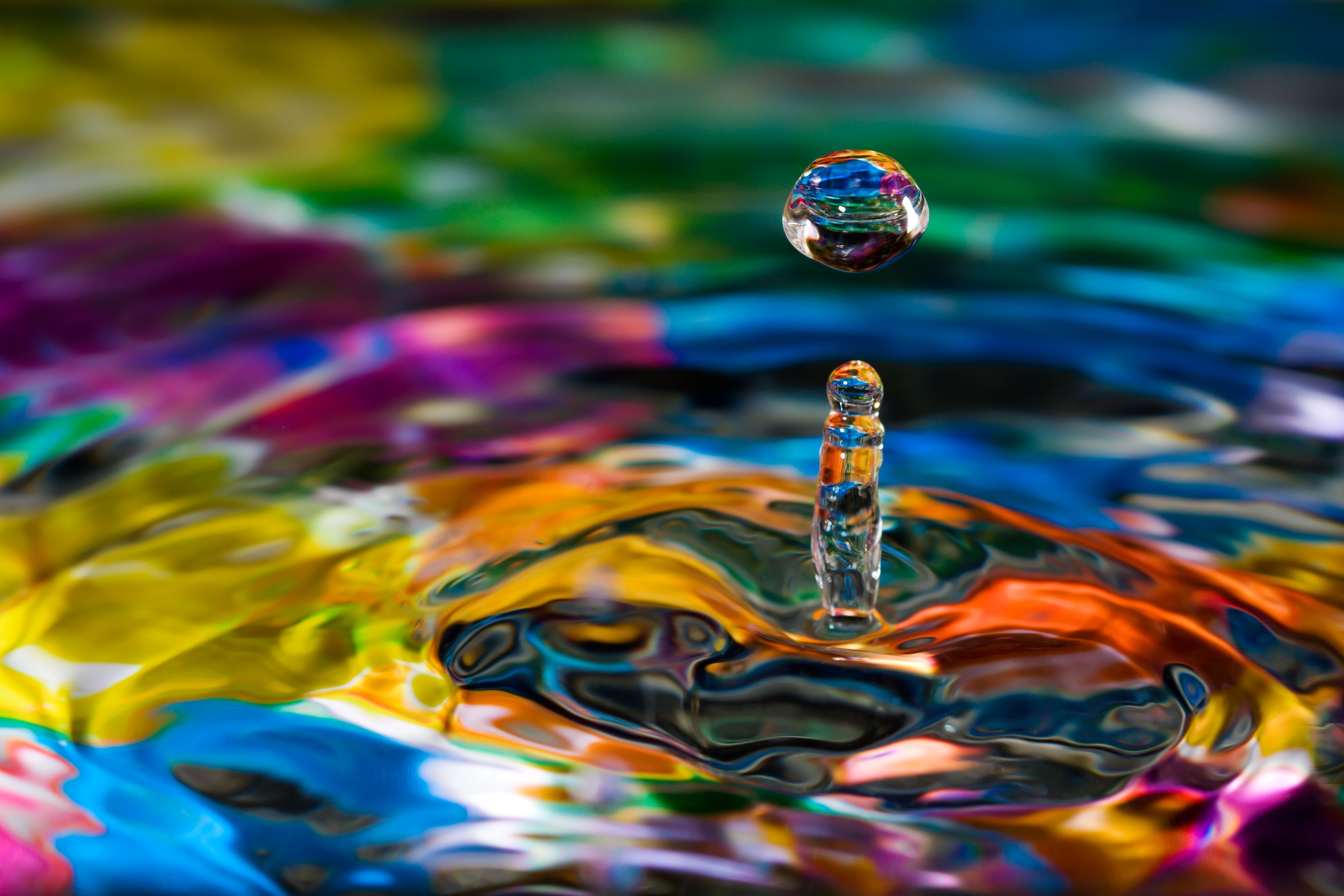 6914083 macro  of colorful  abstract water drop creations 
